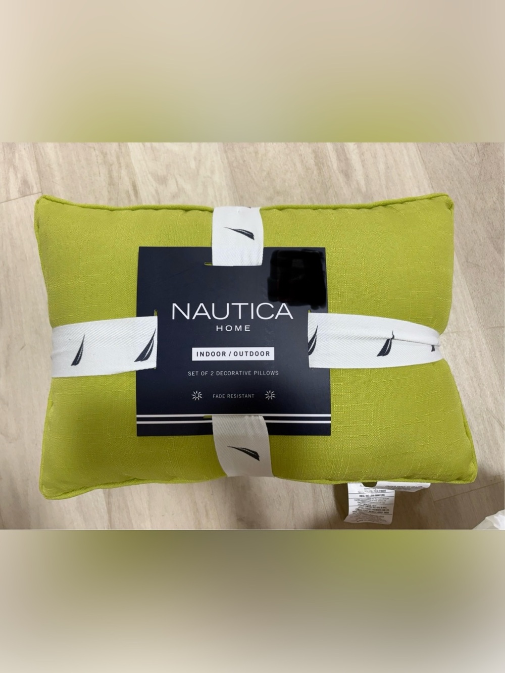 Nautica Lime Green Indoor/Outdoor Decorative Pillow Pair - set of 2